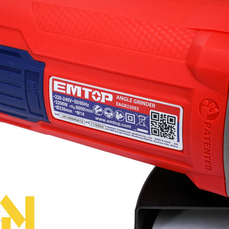 Болгарка (кутова шліфмашина) EMTOP EAGR22093