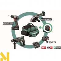 Набор инструментов аккумуляторных Metabo BS 18 BL Edition, W 18 L BL 9-125, KH 18 LTX 24, рулетка 5 м, сумка, 2 акб Li-Power 18V 4 Ah, з/у SC 36